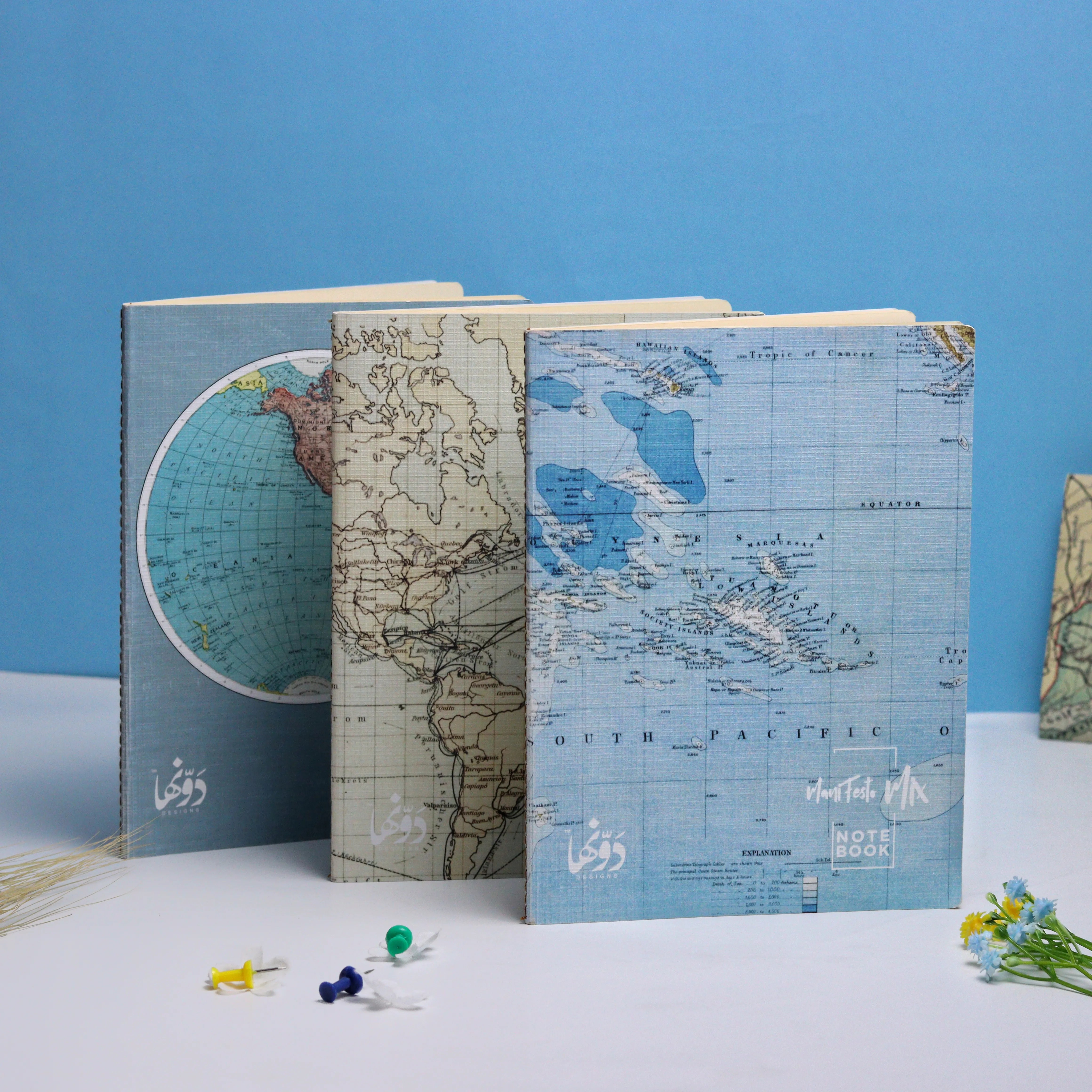 Maps | Manifesto Mix 3 notebooks set  (Blank + Dotted + Squ