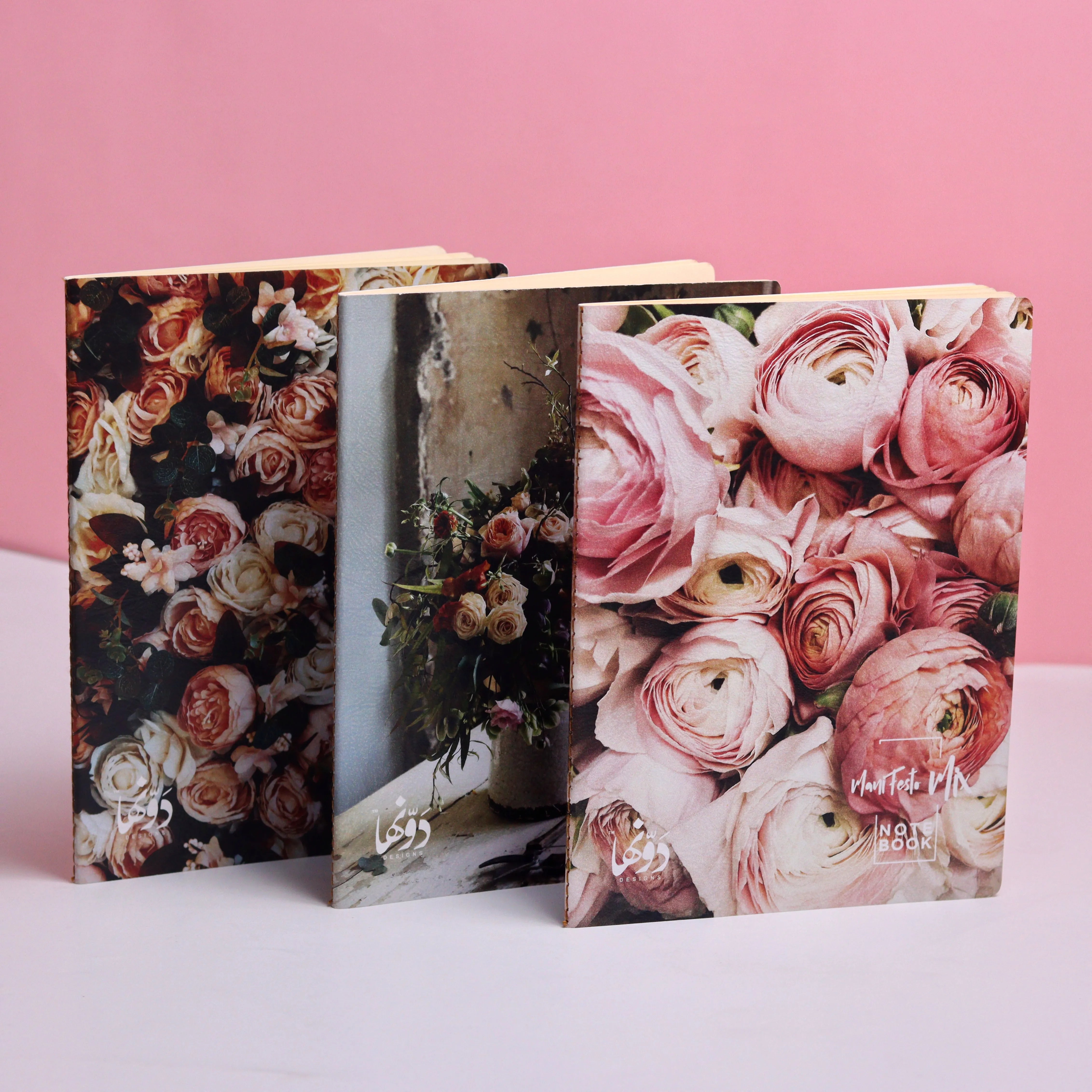 Shimmer Rose | Manifesto Mix 3 notebooks set  (Blank + Dotted + Squ