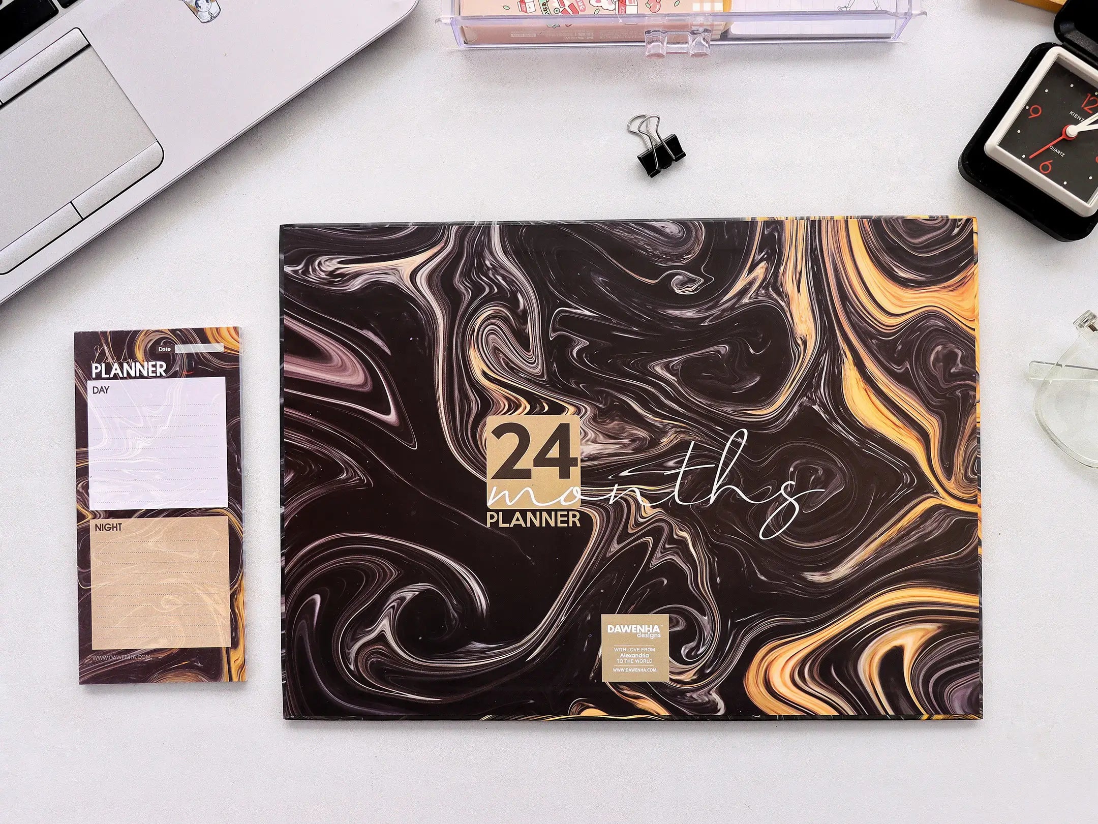 Black Marble Desk Calendar