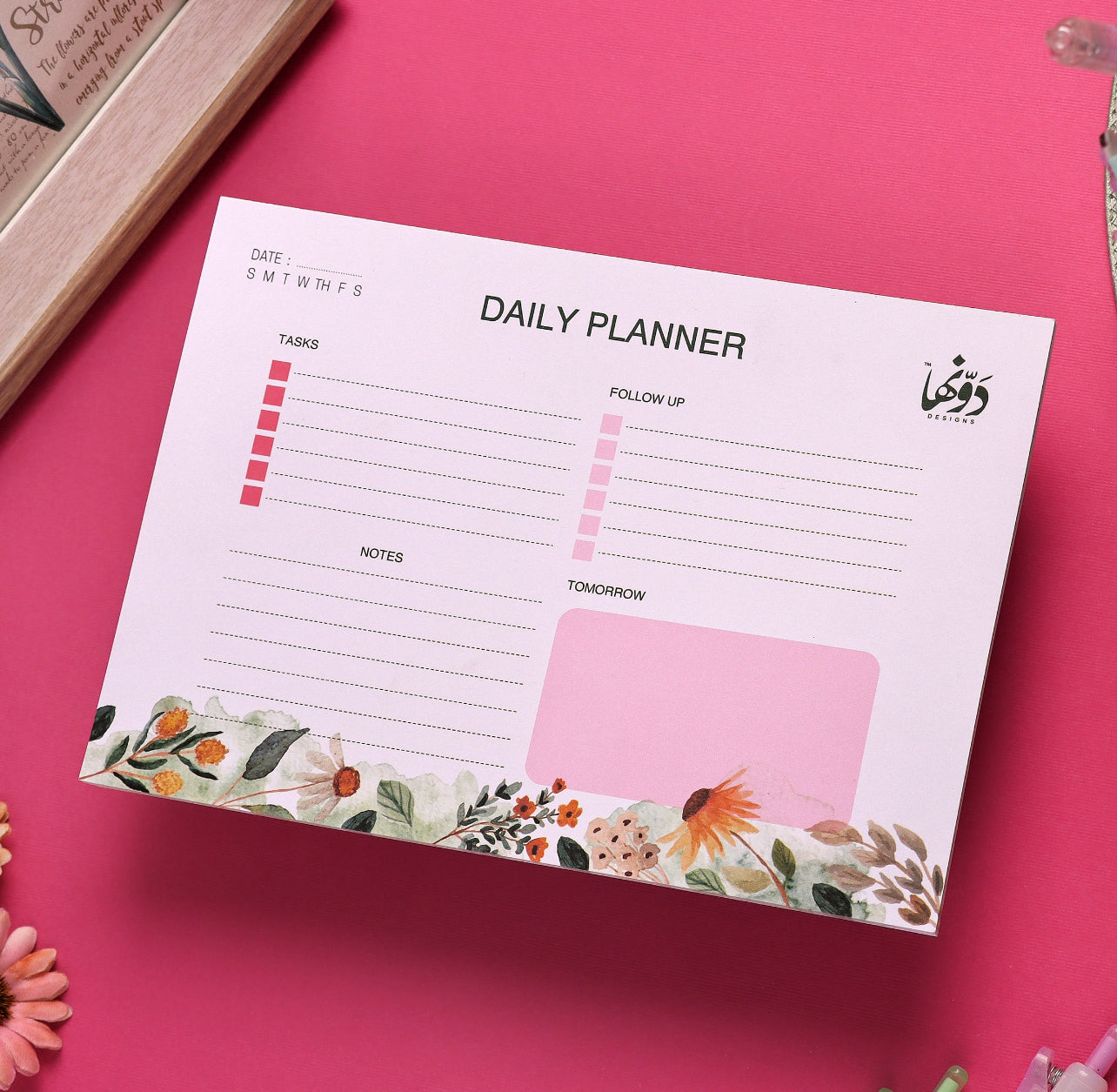 Floral - To-Do Pad English