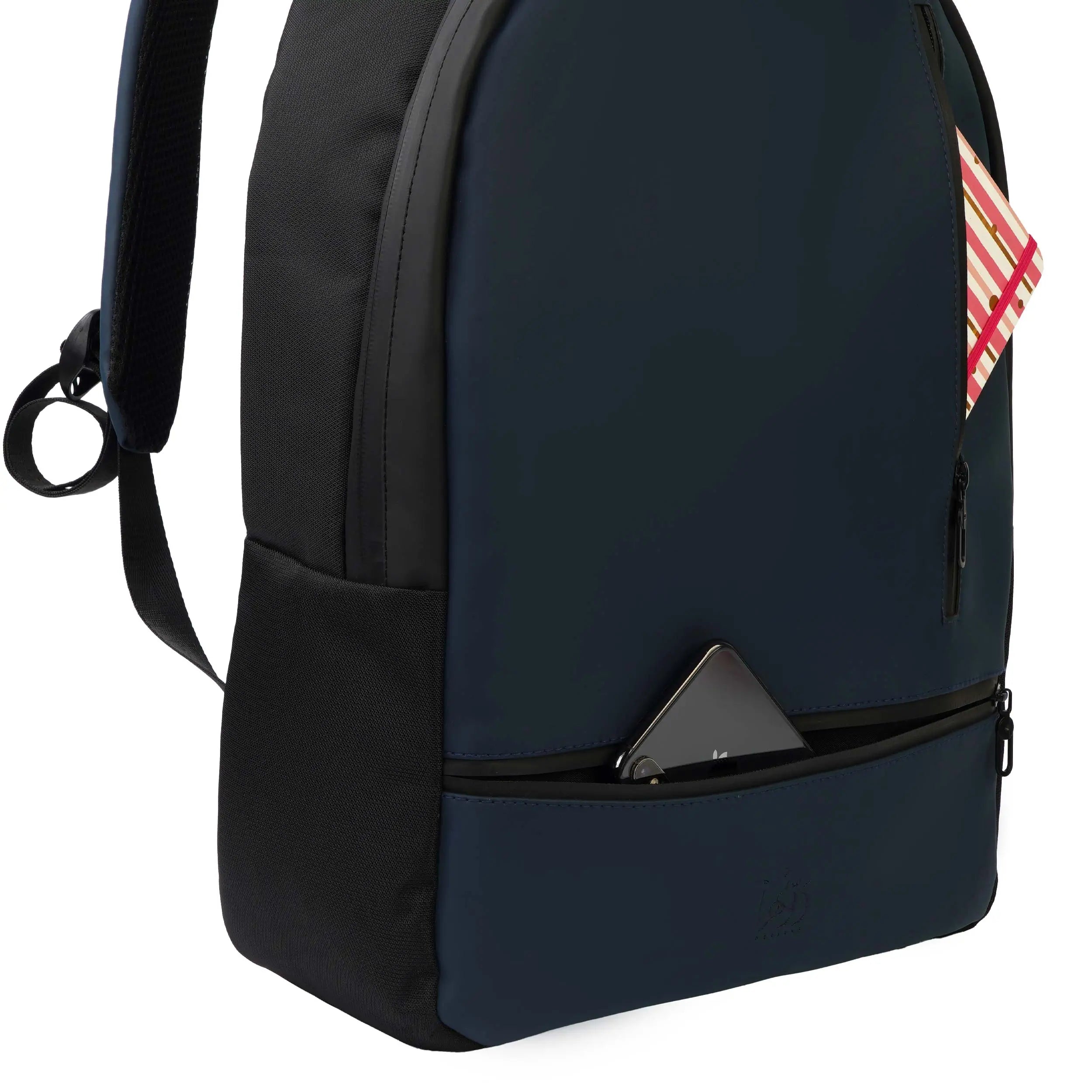 Leather Backpack | Navy blue